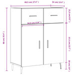 vidaXL Buffet sonoma gris 69 5x34x90 cm bois d'ingénierie