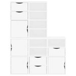 vidaXL Armoires latérales 5 Pièces ODDA blanc 40x24x79 cm bois massif pin