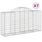 vidaXL Paniers à gabions arqués 7 Pièces 200x50x100/120 cm fer galvanisé