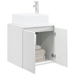 vidaXL Vanité de lavabo mural Blanc brillant 49 5 x 41 x 63 cm