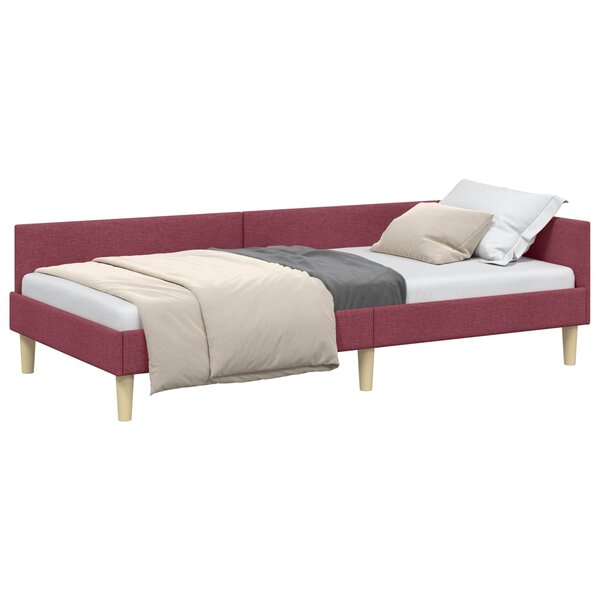 vidaXL Cadre de lit d'angle Bordeaux 80 x 200 cm tissu