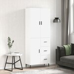 vidaXL Buffet haut Blanc 69 5x34x180 cm Bois d'ingénierie