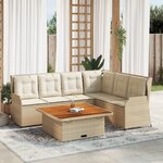 vidaXL Salon de jardin avec coussins 5 Pièces beige résine tressée