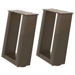 vidaXL Pieds de table basse en U 2 pièces Acier naturel 30 x (30-31) cm Acier