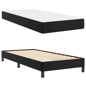 vidaXL Cadre de lit avec matelas Noir 90 x 200 cm tissu