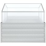 vidaXL Lit surélevé de jardin avec serre 100x100x85 cm Argenté