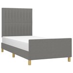 vidaXL Cadre de lit sans matelas gris foncé 80x200 cm tissu