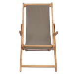 vidaXL Chaise de plage Taupe Bois de teck massif