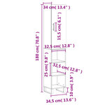 vidaXL Buffet haut Chêne sonoma 34 5x34x180 cm Bois d'ingénierie