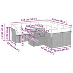 vidaXL Salon de jardin 9 Pièces avec coussins noir résine tressée