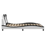 vidaXL Cadre de lit sans matelas blanc et noir 160x200 cm similicuir