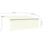 vidaXL Auvent manuel rétractable avec store 4 5x3 m Crème