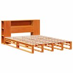 vidaXL Lit bibliothèque sans matelas cire marron 150x200cm bois massif