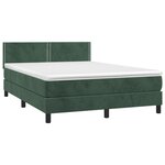 vidaXL Sommier à lattes de lit avec matelas LED Vert foncé 140x200 cm
