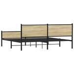 vidaXL Cadre de lit en métal sans matelas chêne sonoma 200x200 cm