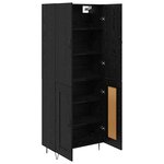 vidaXL Haut Armoire 2 Pièces Chêne noir Bois d'ingénierie et verre