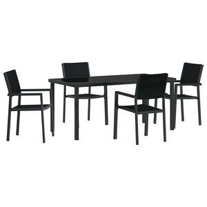 vidaXL Ensemble de salle à manger pour jardin 5 Pièces Noir