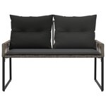 vidaXL Banc extérieur avec coussin 4 Pièces Gris et Gris foncé polyrotin