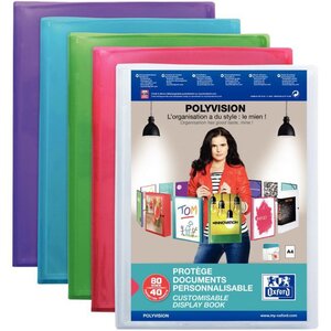 Porte vues ELBA - Protège documents personnalisable Transparence Perso 160 vues 80 pochettes Coloris assortis
