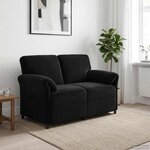 vidaXL Sofa 2 places Noir 138 x 83 x 95 cm Velours