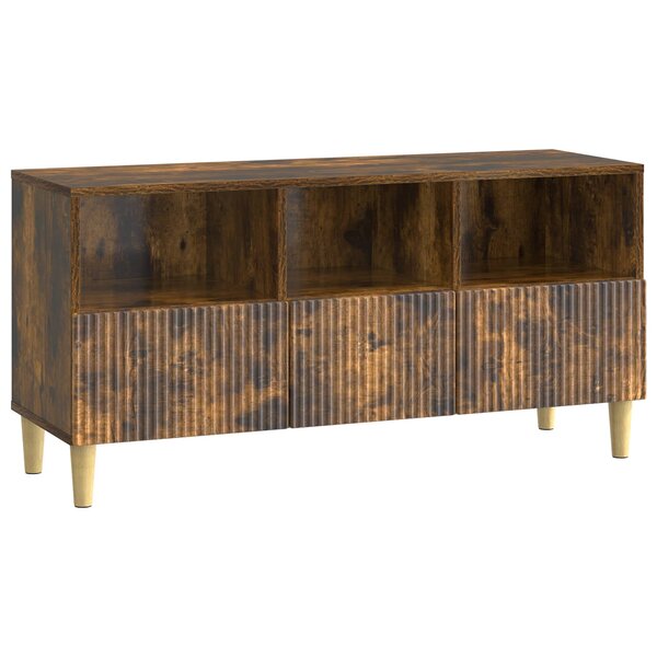 vidaXL Meuble TV Chêne fumé 102 x 34 5 x 50 cm Bois d'ingénierie