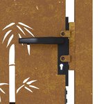 vidaXL Portail de jardin 105x130 cm acier corten design de bambou