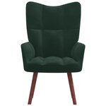 vidaXL Chaise de relaxation Vert foncé Velours