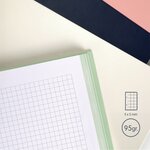 Cahier à Spirale Milan Serie 1918 Format A5 Grille 5x5mm - 80 Feuilles de 95 gr/m2 - Microperforé  2 Trous - Coloris Vert