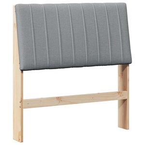 vidaXL Tête de lit capitonnée Gris clair 90 cm Pin massif