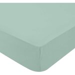 Drap housse + Alese Uni -oeko-Tex - Blanc/Vert de gris - 60 x 120 cm