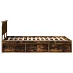 vidaXL Cadre de lit Chêne fumé 120 x 200 cm Pin massif
