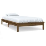 vidaXL Cadre de lit Marron miel 90x190 cm Bois de pin massif Simple
