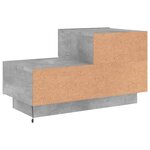 vidaXL Table de chevet avec lumières LED gris béton 70x36x40 5 cm