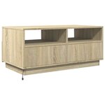 vidaXL Table basse avec lumières LED chêne sonoma 90x49x40 cm