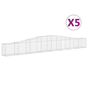 vidaXL Paniers à gabions arqués 5 Pièces 400x30x40/60 cm Fer galvanisé