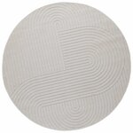 vidaXL Tapis de surface Rond HUARTE Crème Ø 160 CM Polyester