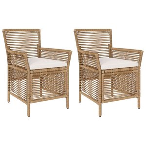 vidaXL Chaise d'Extérieur 2 pc Beige et crème polyrotin