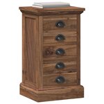 vidaXL Commode avec tiroir Naturel 35 x 30 x 60 cm Bois de teck massif