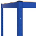 vidaXL Étagères à 5 niveaux 2Pièces Bleu Acier et bois d'ingénierie