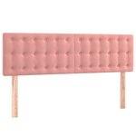 vidaXL Tête de lit à LED Rose 144x5x78/88 cm Velours