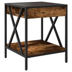 vidaXL Table basse avec LED Infinity chêne fumé 40x40x49 cm