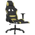vidaXL Chaise de jeu de massage avec repose-pied Noir et vert clair