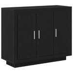 vidaXL Buffet Chêne noir 92 x 35 x 75 cm Bois d'ingénierie