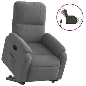 vidaXL Fauteuil inclinable électrique gris foncé tissu microfibre