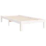 vidaXL Cadre de lit avec tête de lit blanc 90x200 cm bois massif