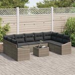 vidaXL Ensemble de canapé de jardin 9 Pièces Gris clair polyrotin