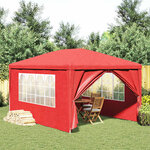 vidaXL Tente de fête 400 x 300 x 255 cm Rouge PE et acier