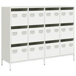 vidaXL Buffet blanc 135x39x103 5 cm acier laminé à froid