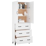 vidaXL Buffet haut Blanc 69 5x34x180 cm Bois d'ingénierie