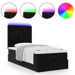 VidaXL Cadre de lit ottoman avec matelas noir 100x200cm velours